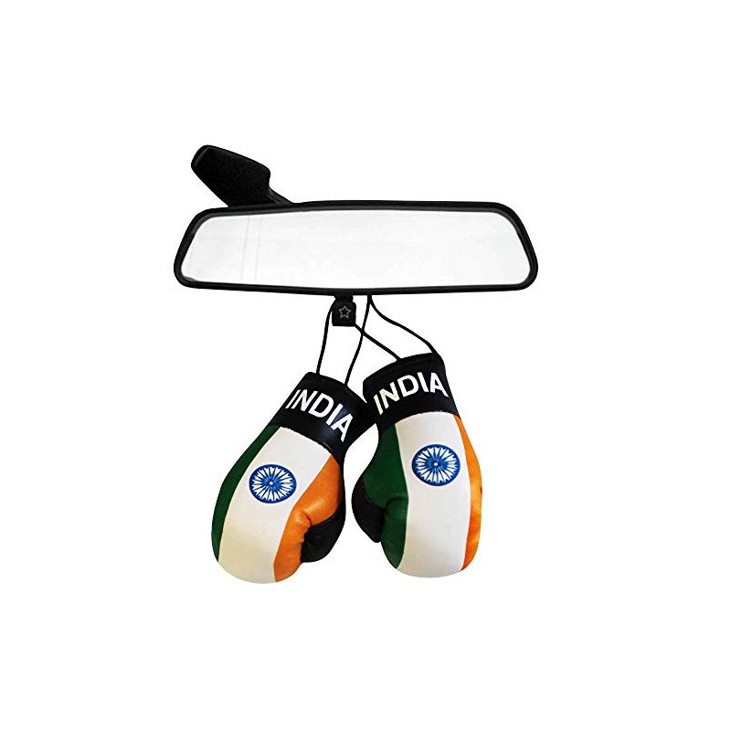 India Flag Mini Boxing Gloves for Cars or Home -