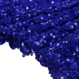 MECCANIXITY Sequin Fabric Bright Blue, 5 Yards Length 3.9 Feet Wide Velvet Fabric, Mesh Fabric Full Glitter Sequins Fabric Sewing for Craft Clothes Decoration