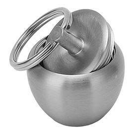 Pastillero de Acero Inoxidable con Forma de Manzana, Mini Pastillero Portátil de Metal de Acero Inoxidable, Tarro Sellado, Llavero, Colgante, Pastillero Duradero, Soporte para