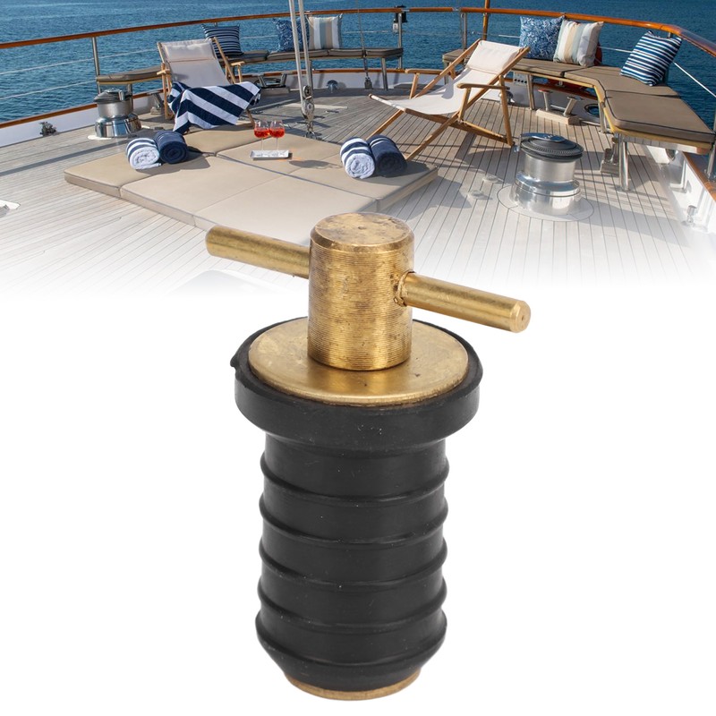 Marine Boat Brass T Handle Drain Plug Strong Structure Twist