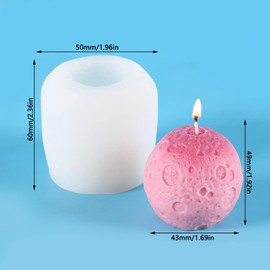 Cestony Moon shape Candle Silicone Molds for Making Candle Resin Pillar Aromatherapy Candles Wax Soap Flower Specimen Clay Craft