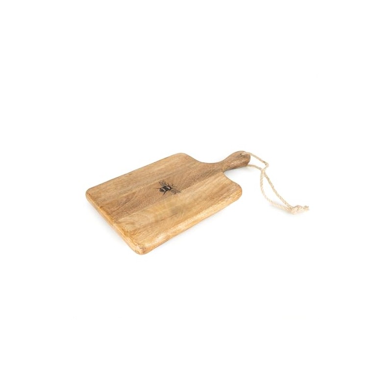 Round Wooden Chopping Board with Bee Design, Natural Wood, Decorative