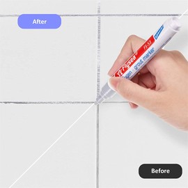 10 Pieces Tile Pen Wall Grout Color Pen Tile Repair Pen Refill Wall Gap Grout Renew Marker for Tiles Floor Kitchen Bathroom(Silver)