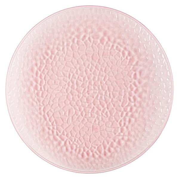 EcoQuality 13" inch Round Charger Hammered Translucent Pink Plastic Plates