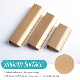 SPDYCESS Pack of 10 Cabinet Handles, Hidden Furniture Handles, Aluminium Alloy Cabinet Pull Handles, Wardrobe Kitchen Drawer Knobs with Screws, Copper Gold (64 mm)