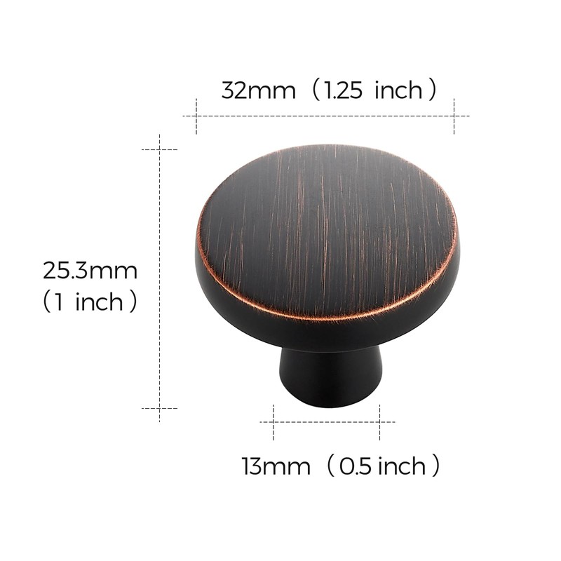 Ravinte 15 Pack Solid Single Hole Kitchen Round Cabinet Knobs