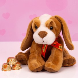 Reeses Valentines Day Dog Puppy Plush with Reese's Peanut Butter Cups