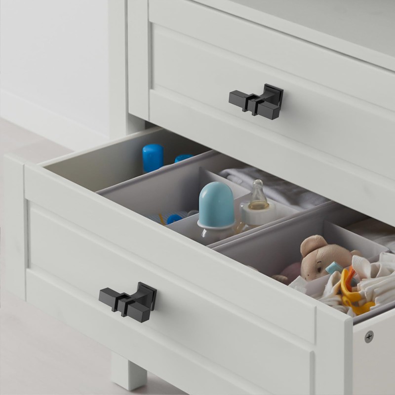 Amerdeco 10 Pack Matte Black Cabinet Knobs 1.46 Inch(37mm) Single