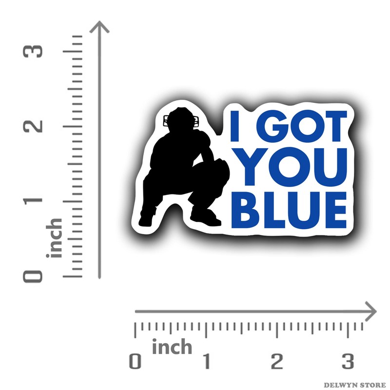 saiki I Got You Blue Sticker for Baseball Softball Catcher's