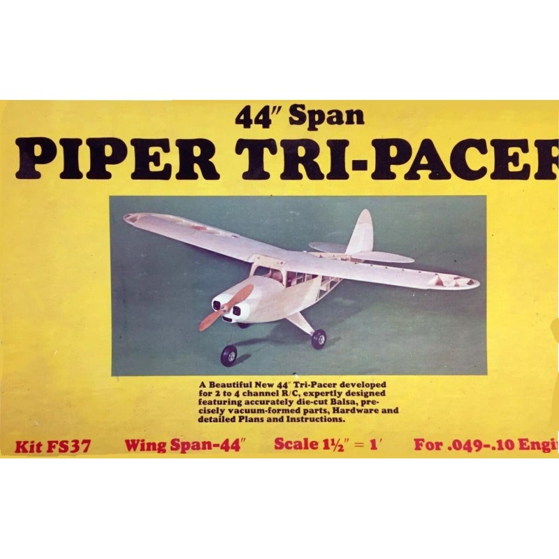 Sterling Model Airplane Plans (RC-UC): Piper Tri-Pacer 44" Scale for