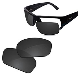 Glintbay 100% Precise-Fit Replacement Sunglass Lens for Maui Jim World Cup MJ266-64mm - Polarized Advanced Black