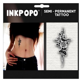 INKPOPO 3 Sheets Semi-Permanent Tattoos for Adults | 7-15 Days Longwear | Waterproof & Realistic Finish | Adult Art Temporary Tattoos | Flower Series 116