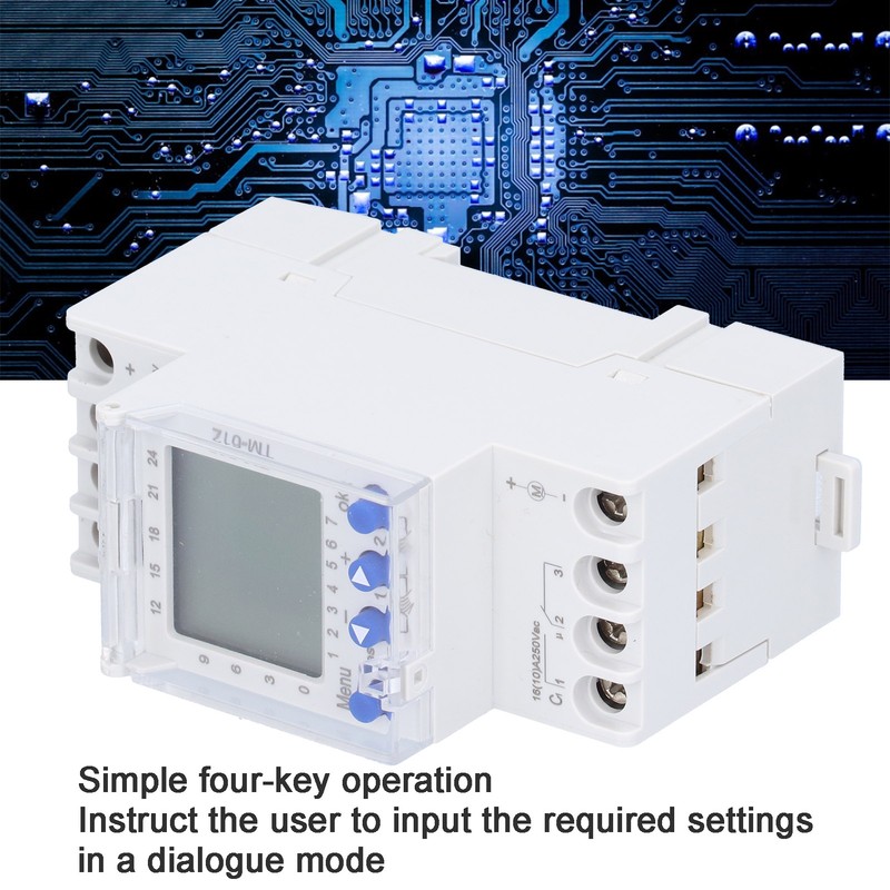 Time Control Switch Intelligent Power Supply Guide Rail Timer TM612