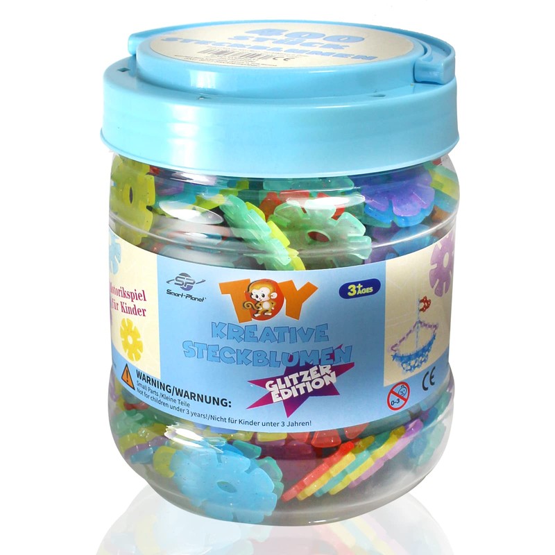 Smart-Planet 400 Glitter Flowers in Tin - Snowflakes for Inserting