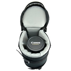 JJC DLP-6 125 x 235 mm Water Resistant Deluxe Lens Pouch with Strap - Black