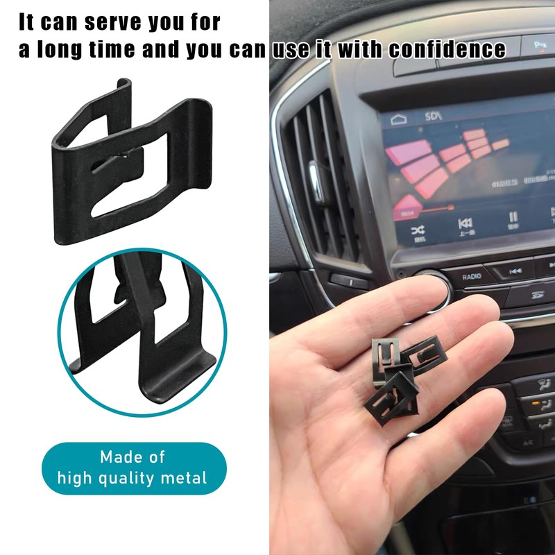 Augeny 10 PCS Dashboard Trim Clips, Metal Car Front Console