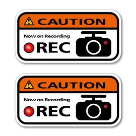 Mavre at Home Dash Cam Sticker, Dash Cam Sticker, Rear Recording, Dash Cam Sticker, Made in Japan (2 Piece Set, Orange)