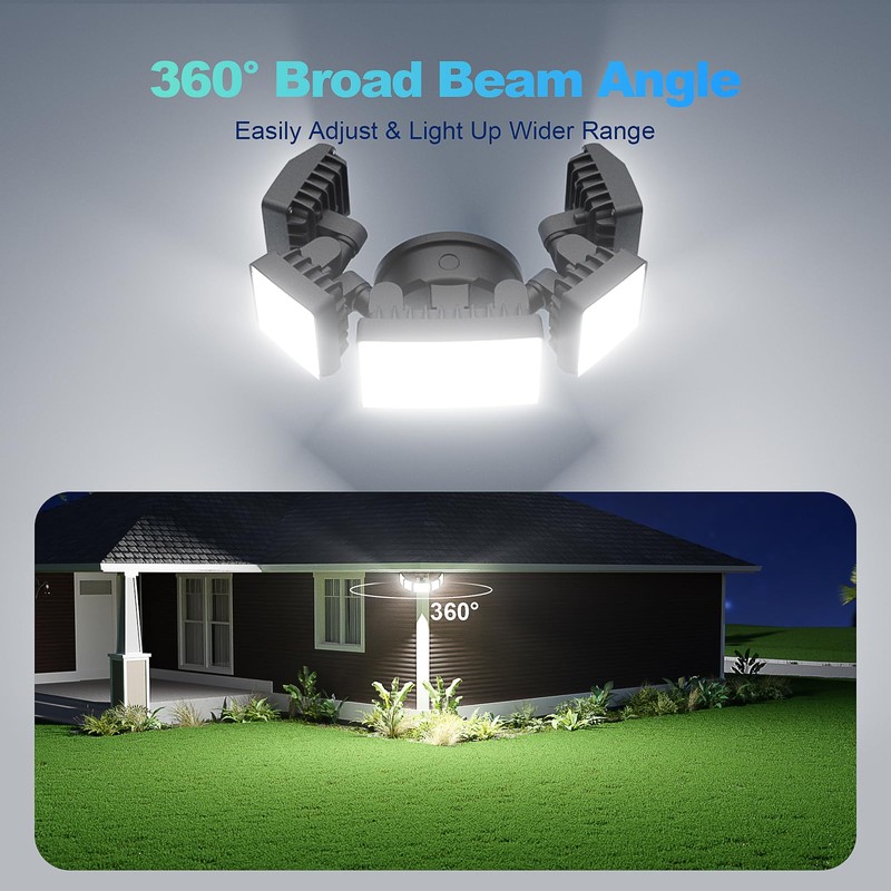 lamvip 85W Motion Sensor Light and 75W 5-Head Flood Lights