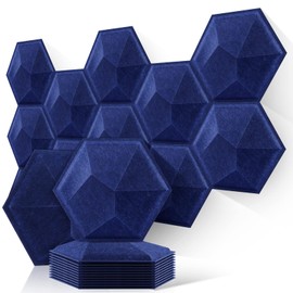 Acoustic Panels 12 Pack 3D Hexagon Acoustic Panels,14'' X 14'' X 0.2'' Sound Absorbing Panels Acoustical Wall Panels Soundproof Wall Panels Reducing Noise and Echoes Reducing Noise and Echoes