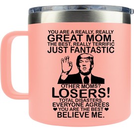 AMAZPRINTS Gifts from Daughter, Son, Kids - Christmas Gifts for Mom Funny Gifts for Women, Wife - Mother Gifts - Mom Birthday Gifts - Birthday Gifts for Mom - Present for Mom Mug 14oz, Pink