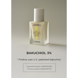 FINDIVE Ampolla Tonificante Oficial De Bakuchiol, 3% De Bakuchiol, Alternativa Al Retinal De Origen Vegetal, Vitamina C Pura, Vitamina E Pura, Bisabolol, Sérum Iluminador Y Antiarrugas, 30 Ml.