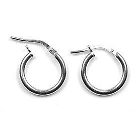 Arranview Jewellery Sterling Silver 14 mm Hoop Earrings French Locking Hinge