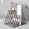 Fabaoday Bookend, Metal Newspaper Rack, Triangle Desktop Magazine Stand, 7