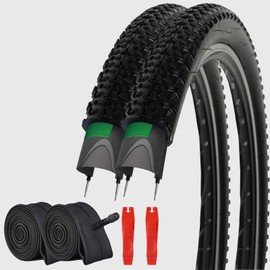2Pack 29x 2.125 Mountain Bike Tires Replacement Kits Plus 2 Bike Tubes (with Puncture Sealant) and 2 Tire Levers, 29x2.125 Bike Tire with Tread Puncture Protection for On or Off-Road Use