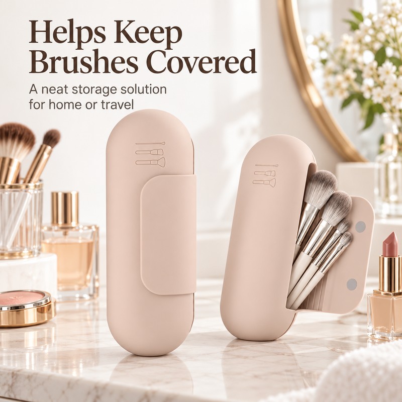 Silicone Makeup Brush Holder for Cosmetic Tool Storage – Soft