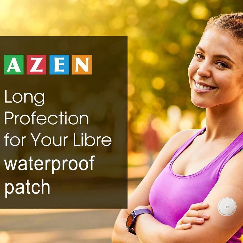 AZEN 100 Pack Sensor Covers, Adhesive Patches Waterproof, Waterproof Sensor
