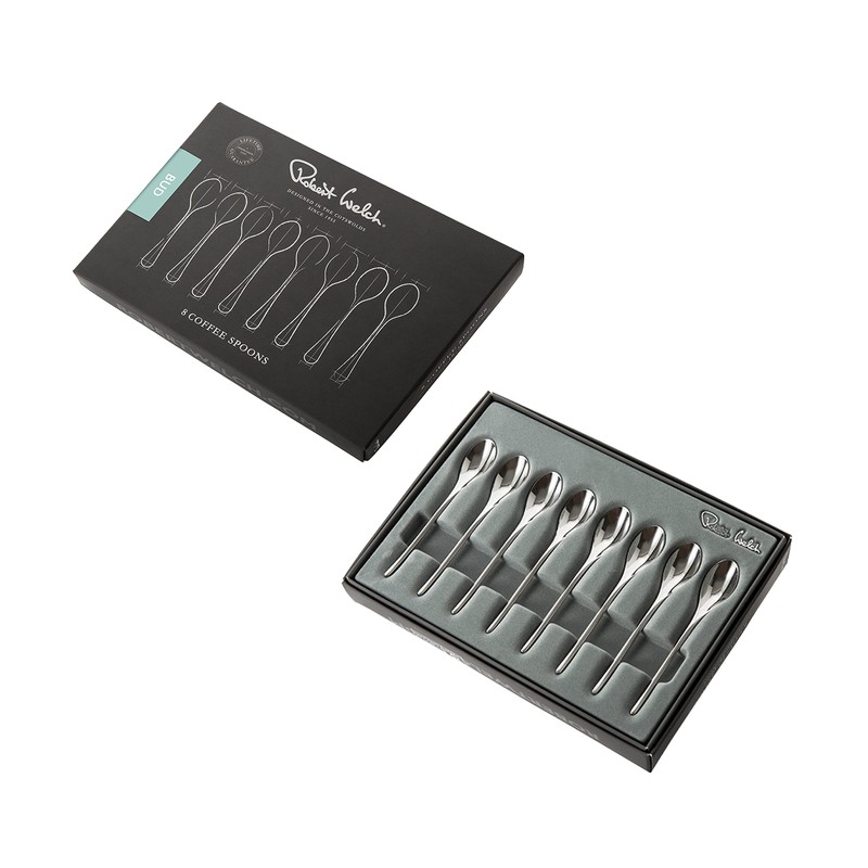 Robert Welch Bud Bright Cutlery Coffee/Espresso Spoon, Set of 8.