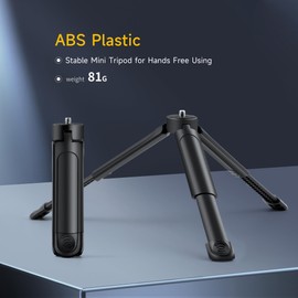 1/4 Mini Tripod, C01 Pro Tabletop Desktop Stand Compact Tripod with 1/4" Screw for weeylite K21 Stick Light, Retro 12X Photo Light,Camera,Smooth 4,Osmo Mobile,Vimble 2,Gimbal Handle Grip Stabilizer