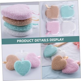Mipcase 4 Esponjas Desmaquillantes en Forma de Corazón Cara, Esponjas Limpieza Facial Reutilizables de 4 Piezas para Uso en Casa y Camping
