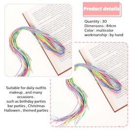 WLLHYF 30 Pcs Hair Braids Colorful Hair Wrap String Assorted Gradient Color Hair Rope Band Rainbow Braiding Hair Tie DIY Ponytail Braids Halloween Hai