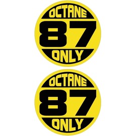 Kramer 87 Octane ONLY Fuel Door Vinyl Stickers Gasoline Gas Pump Decals Labels (4" Set of 2)