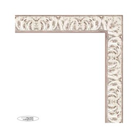Poster Palooza 8x8 Ornate White Washed Wood Picture Square Frame - UV Acrylic, Foam Board Backing, & Hanging Hardware Included!