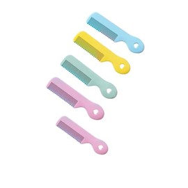5pc random Colorful Tip Bristles Cute Comb，Grooming For Sensitive Scalp Skin, for Nursery Newborn Infant Girl Boy Kids