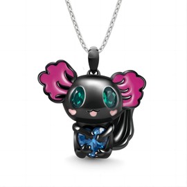 LuoHao Cute Anime Axolotl Friendship Mexican Necklaces for Women Dainty Charm Unique Jewelry Gift