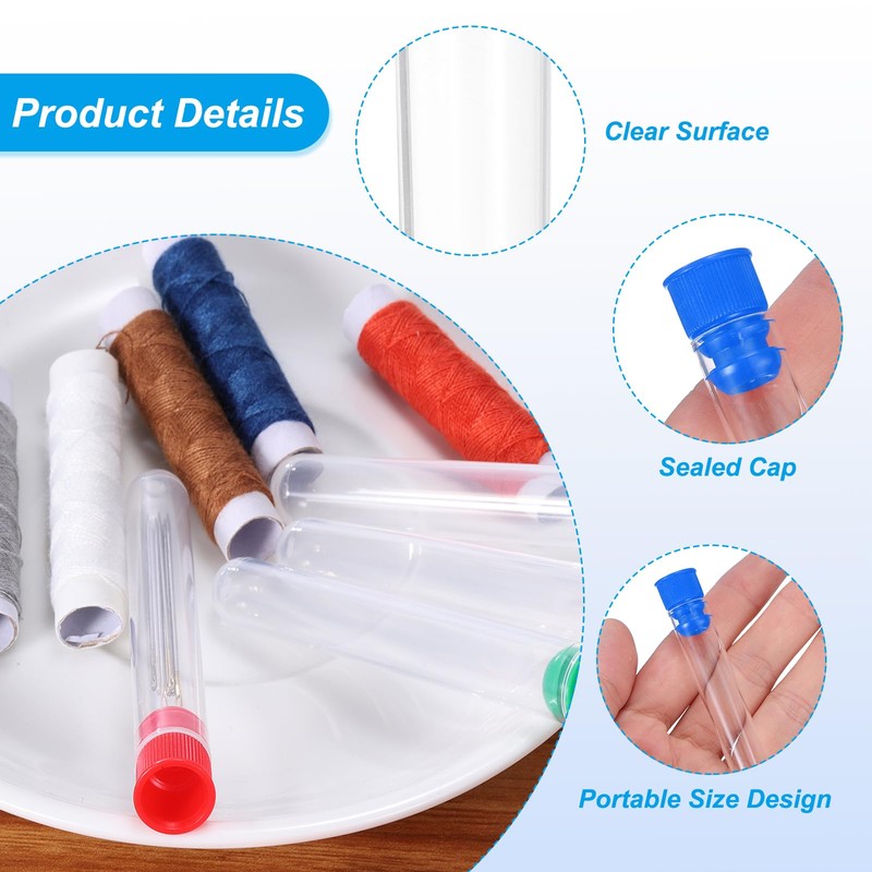 PATIKIL 0.6x2.4" Plastic Sewing Needle Storage Holder, 10 Pcs Portable