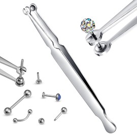 AceFun Piercing Pliers Tool Clamping Ball Tweezers Pliers Jewellery Changing Tool Sall Piercing Pliers Tools to Change Jewelry For Cartilage Eyebrow Labret Helix Piercings