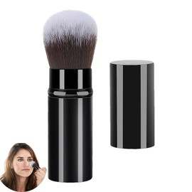 Retractable Blusher Makeup Brush, Retractable Make up Brush, for Liquid Cream and Flawless Powder Cosmetics(Black)