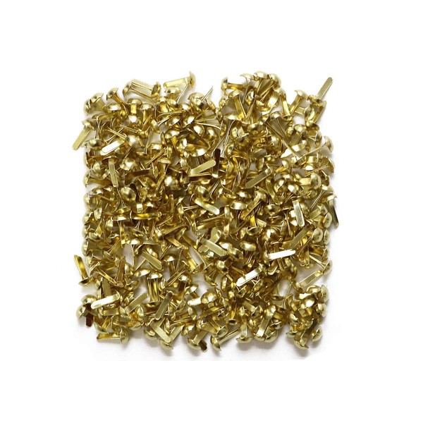LGEGE 200 piezas de metal de color dorado mini puntas redondas para manualidades DIY papel sujetadores de álbumes de recortes decoración
