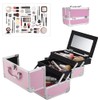Estuche de Maquillaje Profesional de 3 Niveles con Espejo, Organizador