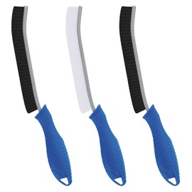 FOOGWEE Hard Bristle Crevice Cleaning Brush - Cleaning Supplies - Grout Cleaning Brushes for Household Use - Crevice Cleaning Tool for Bathroom, Home and Kitchen (3, Blue)