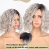 Matthia Short Curly Wavy Bob Wigs for White Women Ombre