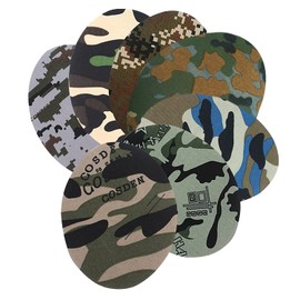 Clyhon 14 Pcs Iron-On Patches, Camouflage Oval Shape Fabric Patches for Repair Sewing Elbow Knee Iron on Appliques