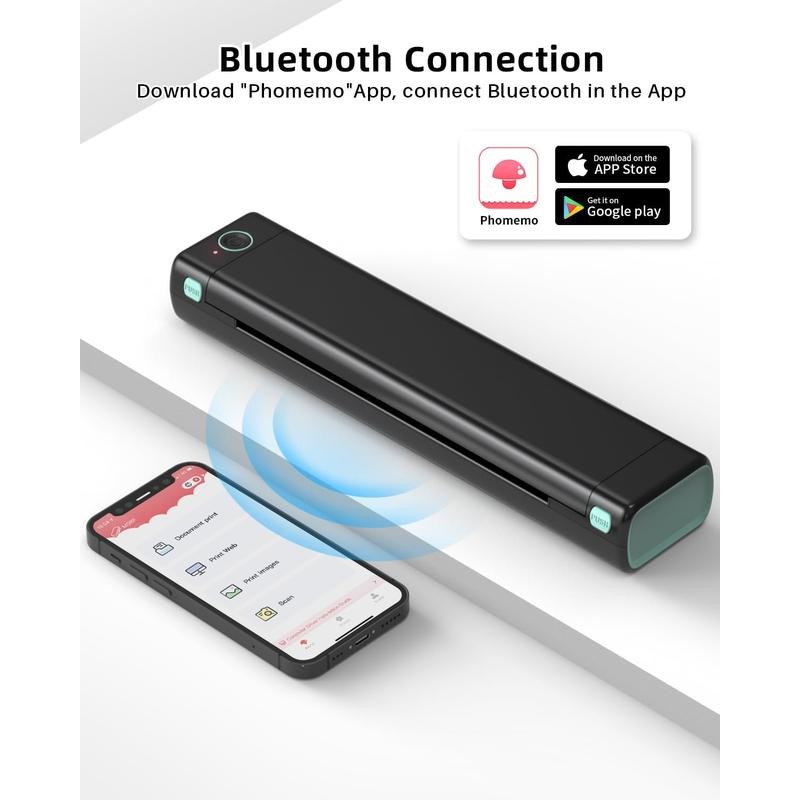 Phomemo M08F Inkless Portable Bluetooth Printer – Supports 8.5" x