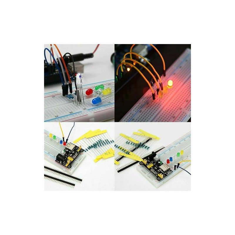 Kit de Componentes Electrónicos con Resistor Capacitor Transistor y LED