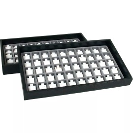 FindingKing 100 White Puff Earring Cards & Display Tray