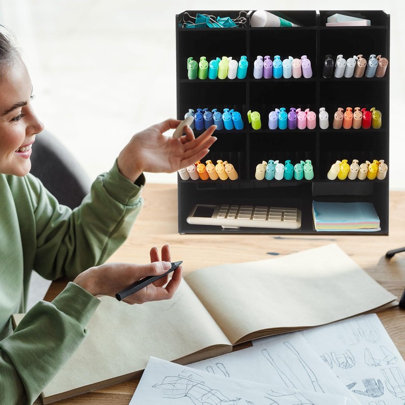MotiMind Acrylic Pen Organizer Storage for 150 Markers Vertical Marker